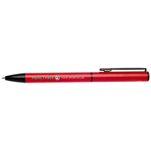 Verton - długopis obrotowy z aluminium z recyklingu, z etui (niebieski wkład) Czerwony 10733121 (1)