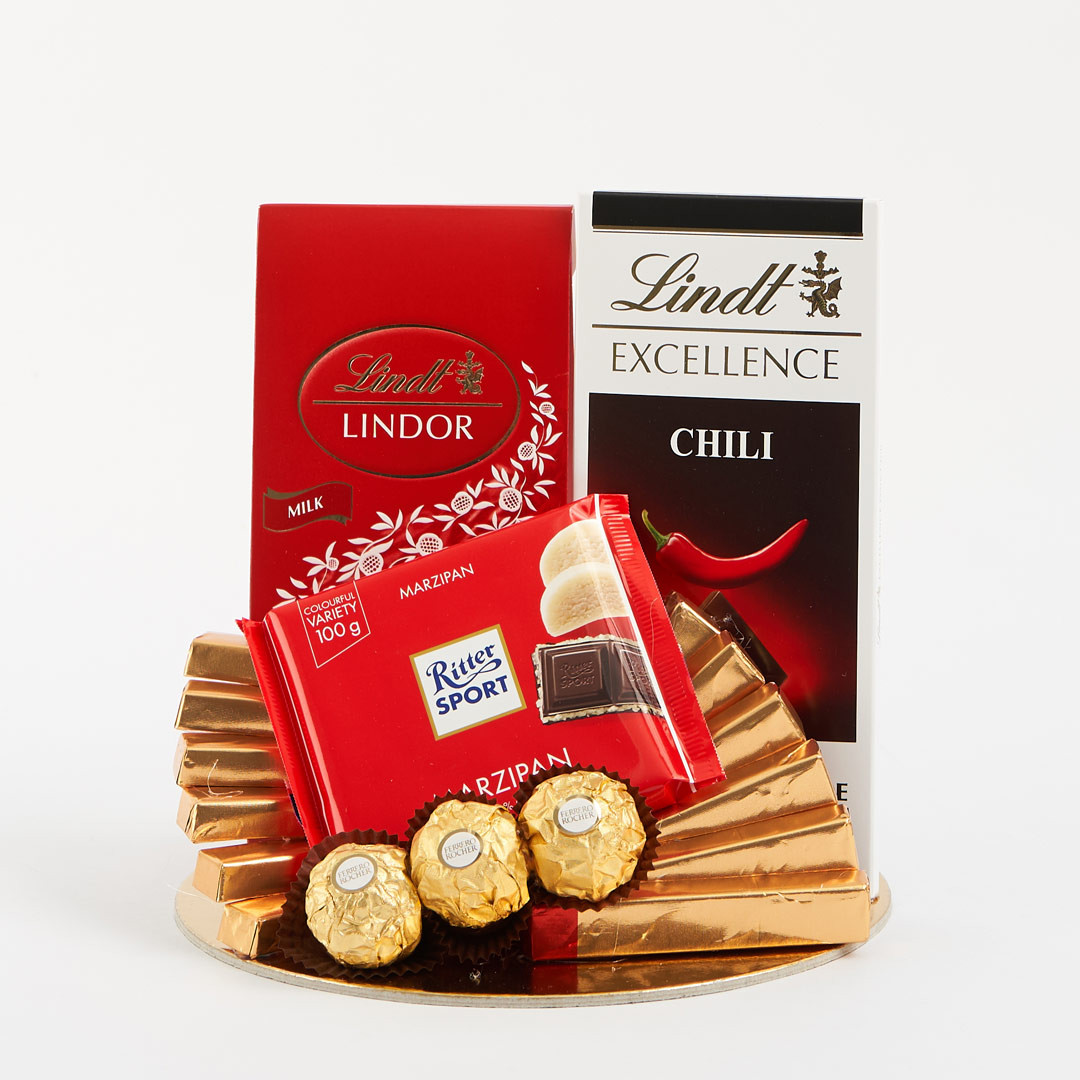 Kosz prezentowy - czerwony Lindt, Ritter Sport Czerwony CU-KP020 (1)