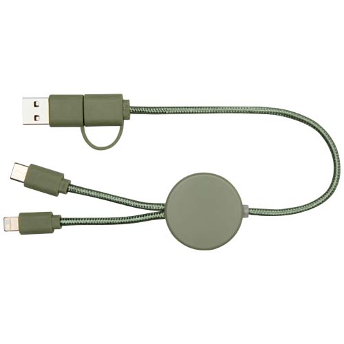 Citala kabel do synchronizacji danych i szybkiego ładowania 5 w 1 27 W o długości 30 cm z tworzyw sztucznych pochodzących z recyklingu Melanż zielony 12442762 (4)