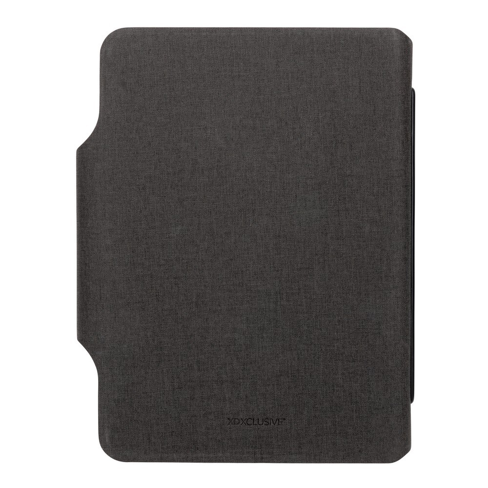 Teczka konferencyjna, notatnik A5, ładowarka bezprzewodowa, power bank 8000 mAh Czarny P774.312 (14)