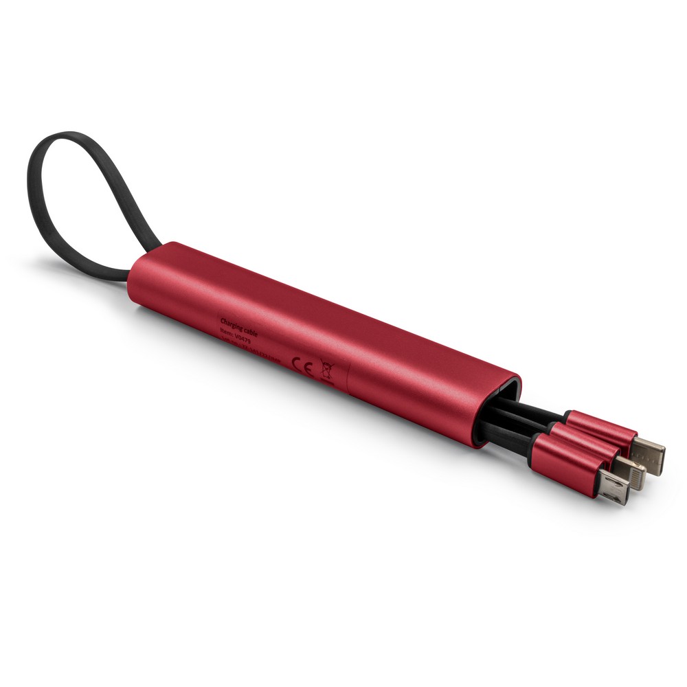 Kabel do ładowania i synchronizacji | Evelyn Czerwony V0479-05 (5)