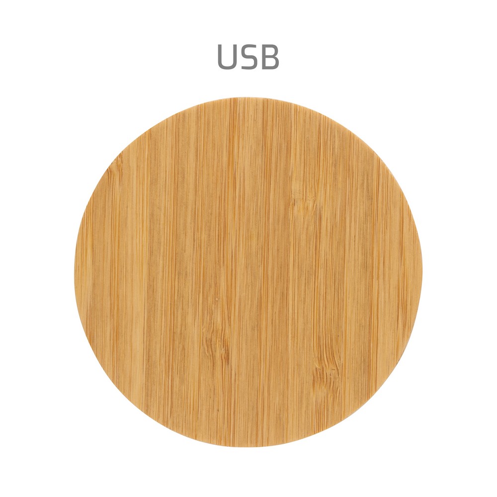 Bambusowa ładowarka bezprzewodowa 15W Brązowy P308.389 (9)