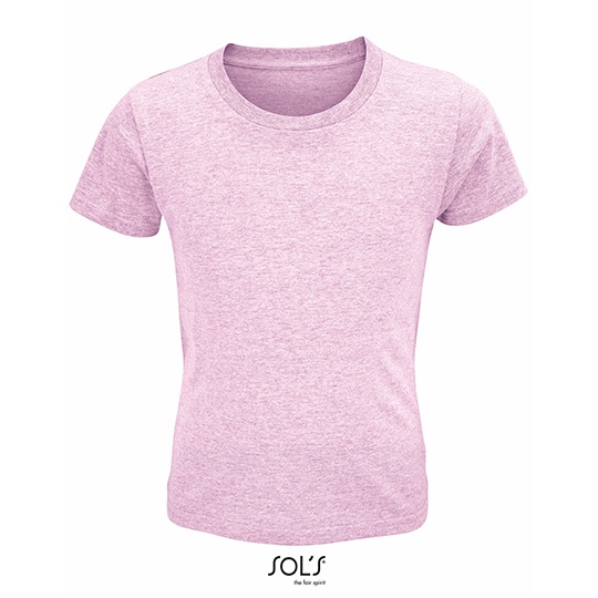 T-shirt Dziecięcy Krótki Rękaw Bawełna Organiczna Heather Pink L03580-544963 