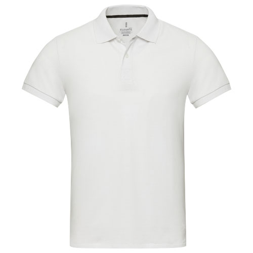 Emerald koszulka polo unisex z recyklingu z krótkim rękawem Biały 37539019 (2)