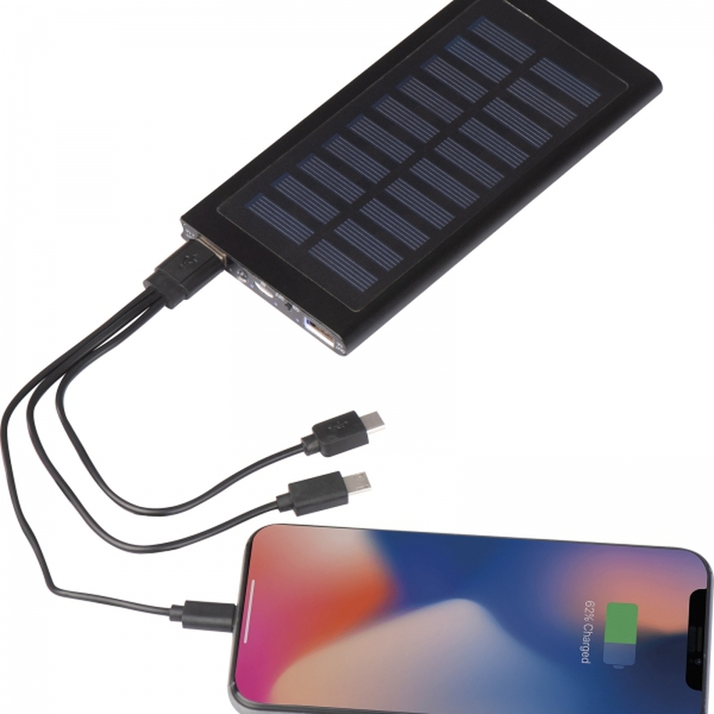 Power bank 8000 mAh solarny SAVERIO Czarny 3082403 (1)