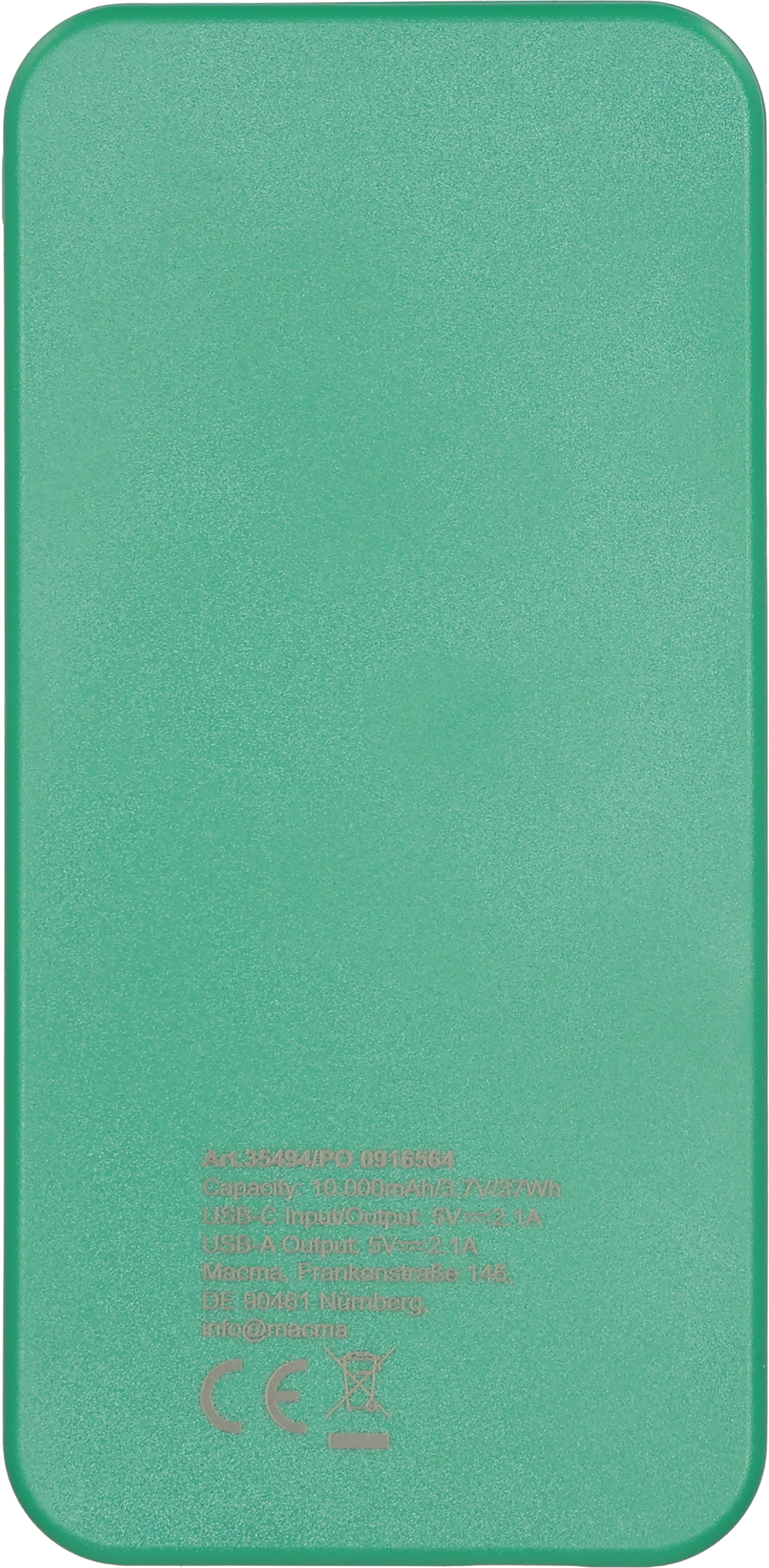 Power bank z ABS z recyklingu 10000 mAh PRESTON Zielony 3549409 (2)
