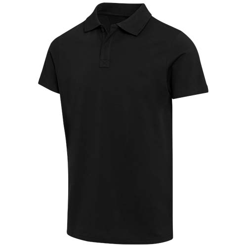 Graphite organiczna koszulka polo unisex o gramaturze 180 g/m², z krótkim rękawem i certyfikatem OCS Czarny 3955990A 