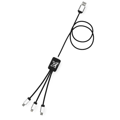 Kabel z podświetlonym logo 3w1 - SCX.design C17 Czarny-Biały 2PX00390 (1)