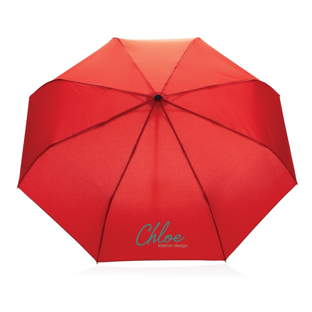 Bambusowy parasol automatyczny 21" AWARE™ RPET Czerwony P850.614 (7)