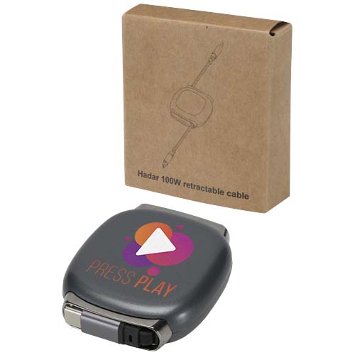 Alphard – zwijany kabel do CarPlay, 100 W, z recyklingowanego plastiku, obsługa szybkiego ładowania PD Metaliczny grafitowy 12449682 (1)
