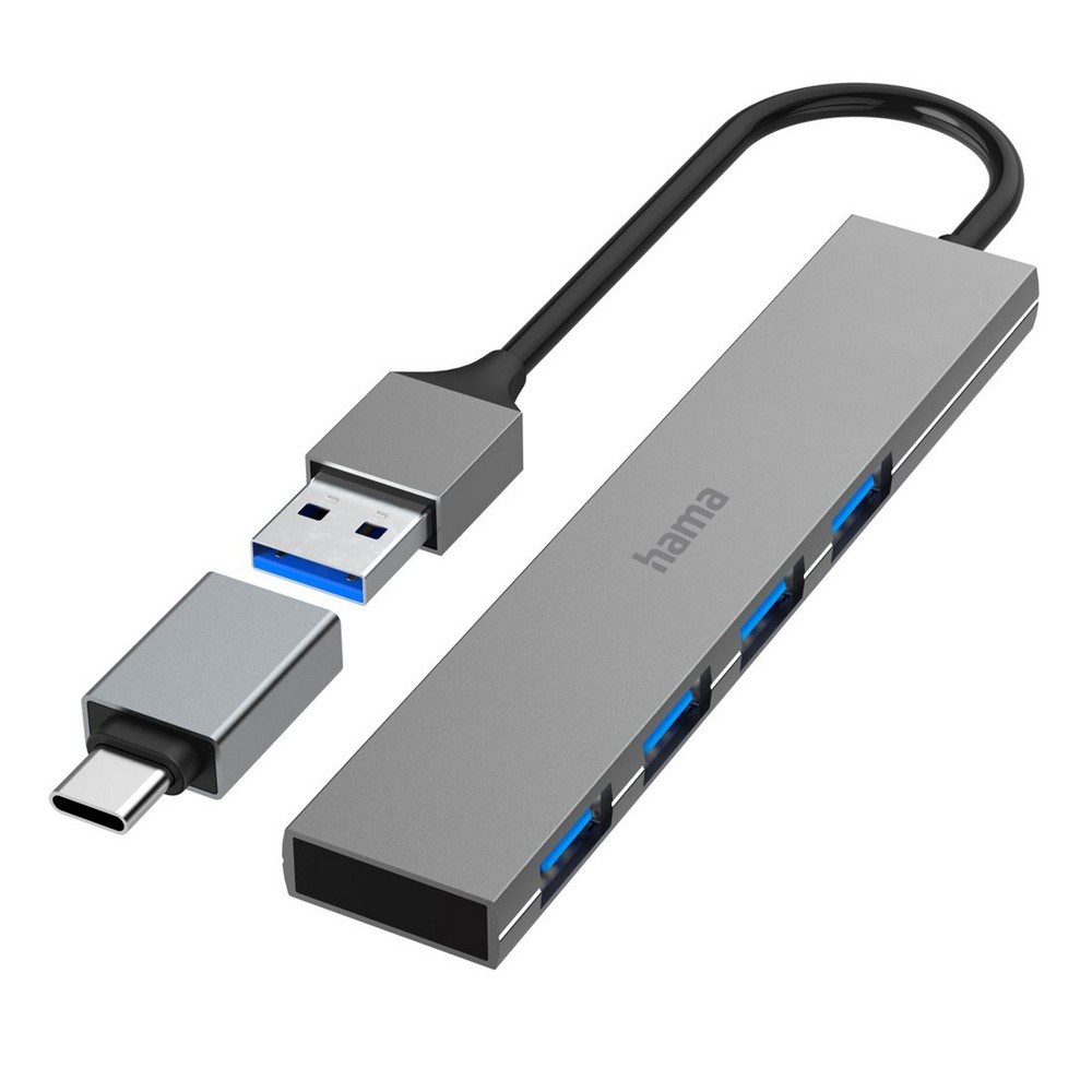 Hub USB, USB-C Hama Szary VH072-19 