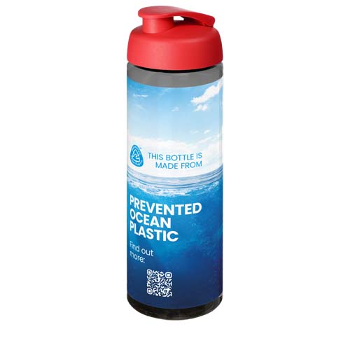 H2O Active® Eco Vibe 850 ml, bidon sportowy z odchylaną pokrywką Węgiel drzewny-Czerwony 21048391 (1)