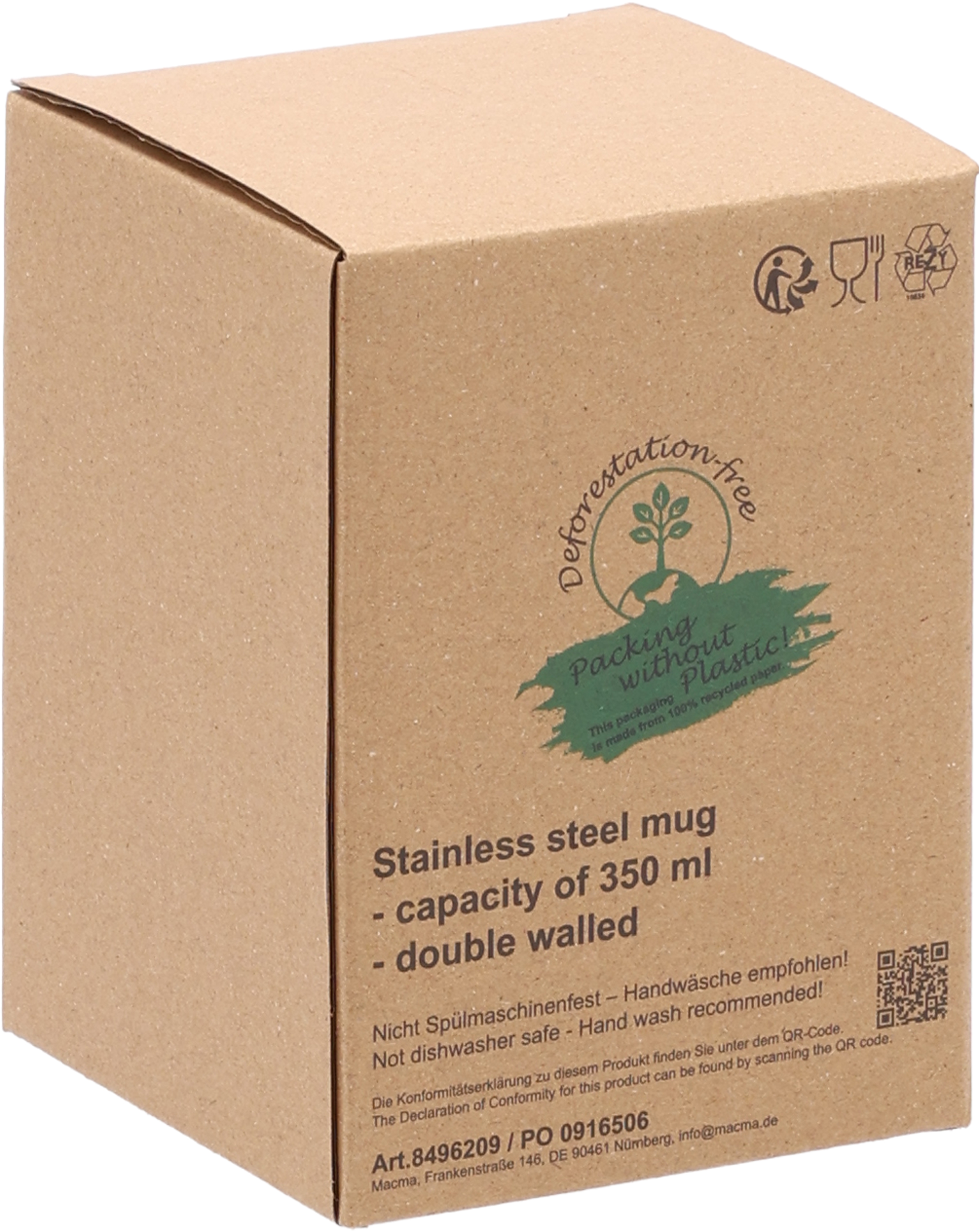 Kubek termiczny 350 ml z powłoką z recyklingu METODY Różowy 8496211 (9)