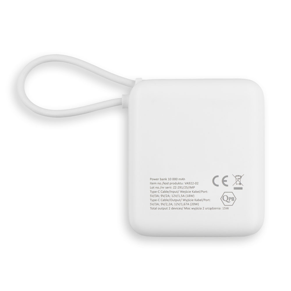 Power bank 10000 mAh | Alula Biały VA922-02 (6)