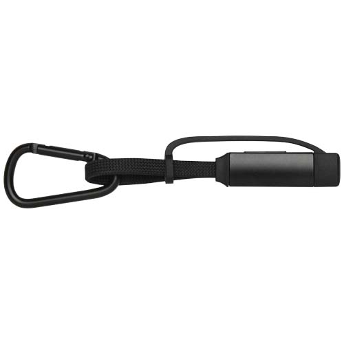Kabel ładujący Algieba 65 W 3 w 1 wykonany z recyklingowanego aluminium, z karabińczykiem Czarny 12449790 (3)