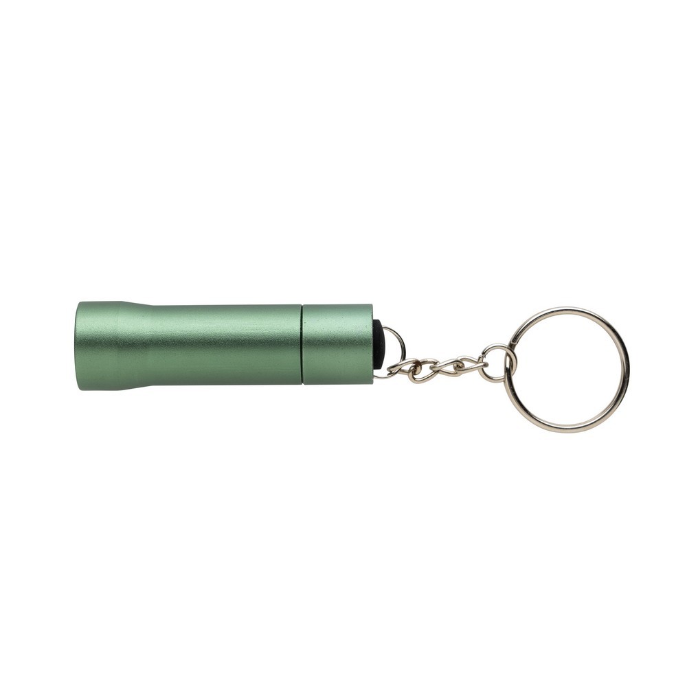 Brelok do kluczy z aluminium z recyklingu, latarka Flash Zielony P514.0407 (1)