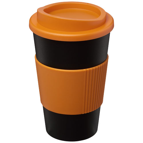 Kubek termiczny z serii Americano® o pojemności 350 ml z uchwytem Czarny-Pomarańczowy 21000205 