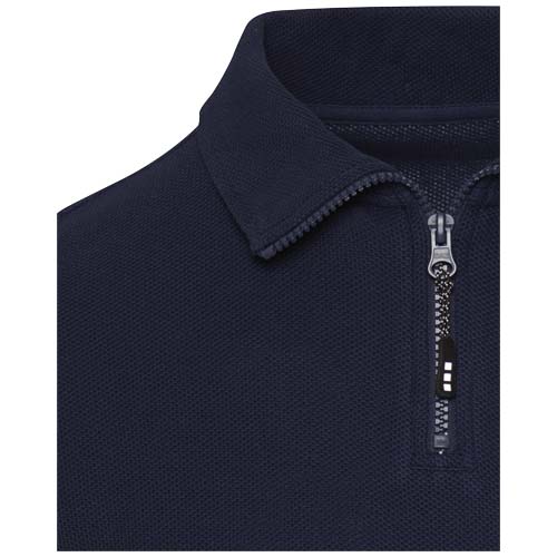 Zeus koszulka polo z zamkiem do połowy i długimi rękawami, uniseks Granatowy 3955155A (4)