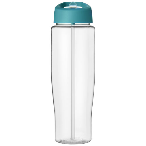 Bidon H2O Tempo® o pojemności 700 ml z wieczkiem z słomką Przezroczysty-Turkusowy niebieski 21004418 (2)