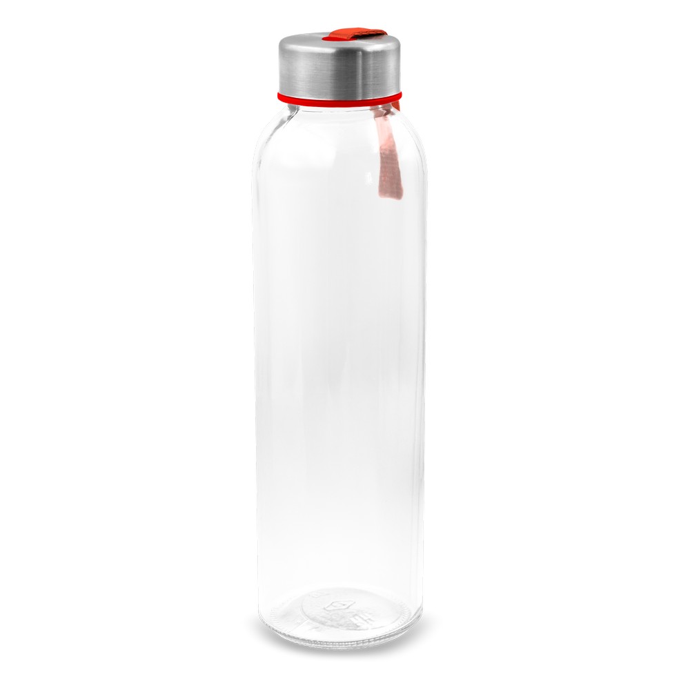 Szklana butelka 500 ml z kolorową wstążką | Viivi Czerwony VA062-05 (2)