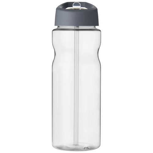 Bidon H2O Base® o pojemności 650 ml z wieczkiem z słomką Przezroczysty-Burzowy szary 21004926 (2)