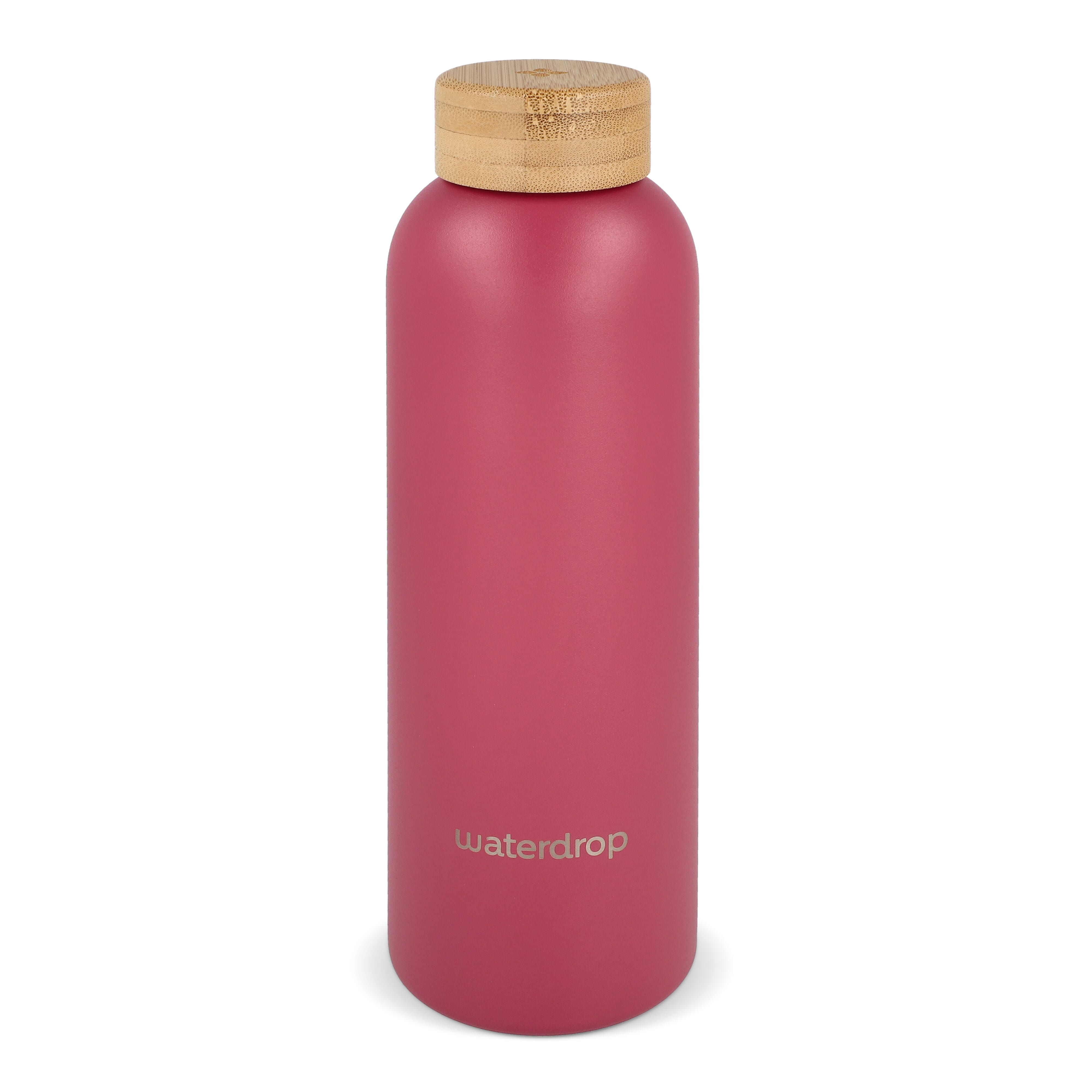 Butelka ze stali nierdzewnej Waterdrop z bambusową nakrętką 600 ml Ciemnoróżowy LT47002-N0078 