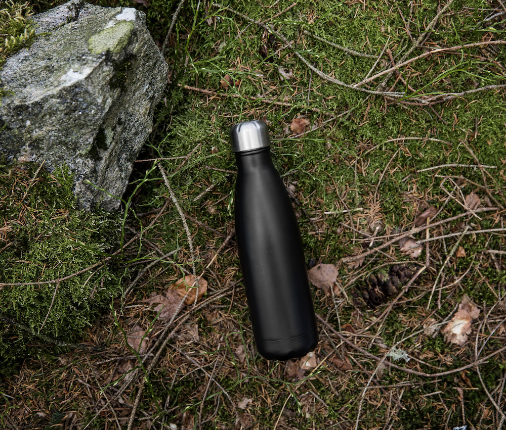 Gadżet reklamowy - Butelka ze stali NILS 12/24H 0,5 L, czarny