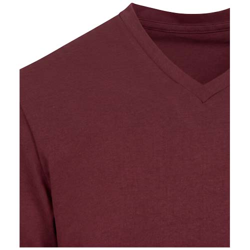 Balfour organiczna koszulka unisex z krótkim rękawem i dekoltem w serek, wykonana z materiału o gramaturze 200 g/m², z certyf Głęboki bordowy 3966522A (5)