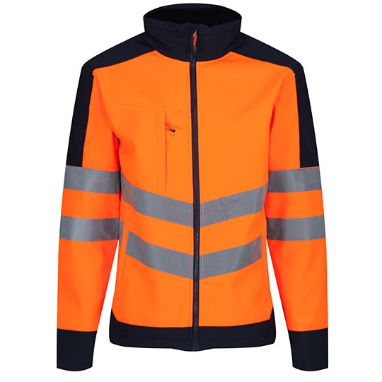Kurtka Softshell Wodoodporna Oddychająca Hi-Vis - Orange & Navy Orange RG625-571902 