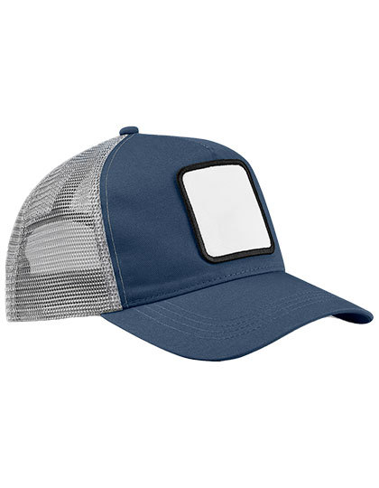Czapka Truckerka 5-panelowa Bawelniano-poliestrowa - Black & Stone Slate Blue CB636-785182 