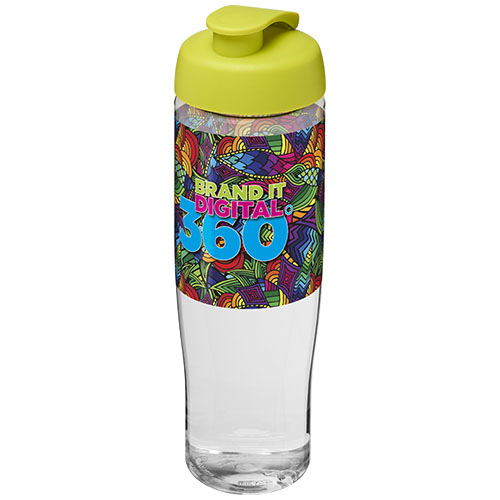 Bidon H2O Tempo® o pojemności 700 ml z wieczkiem zaciskowym Przezroczysty-Limonkowy 21004004 (1)