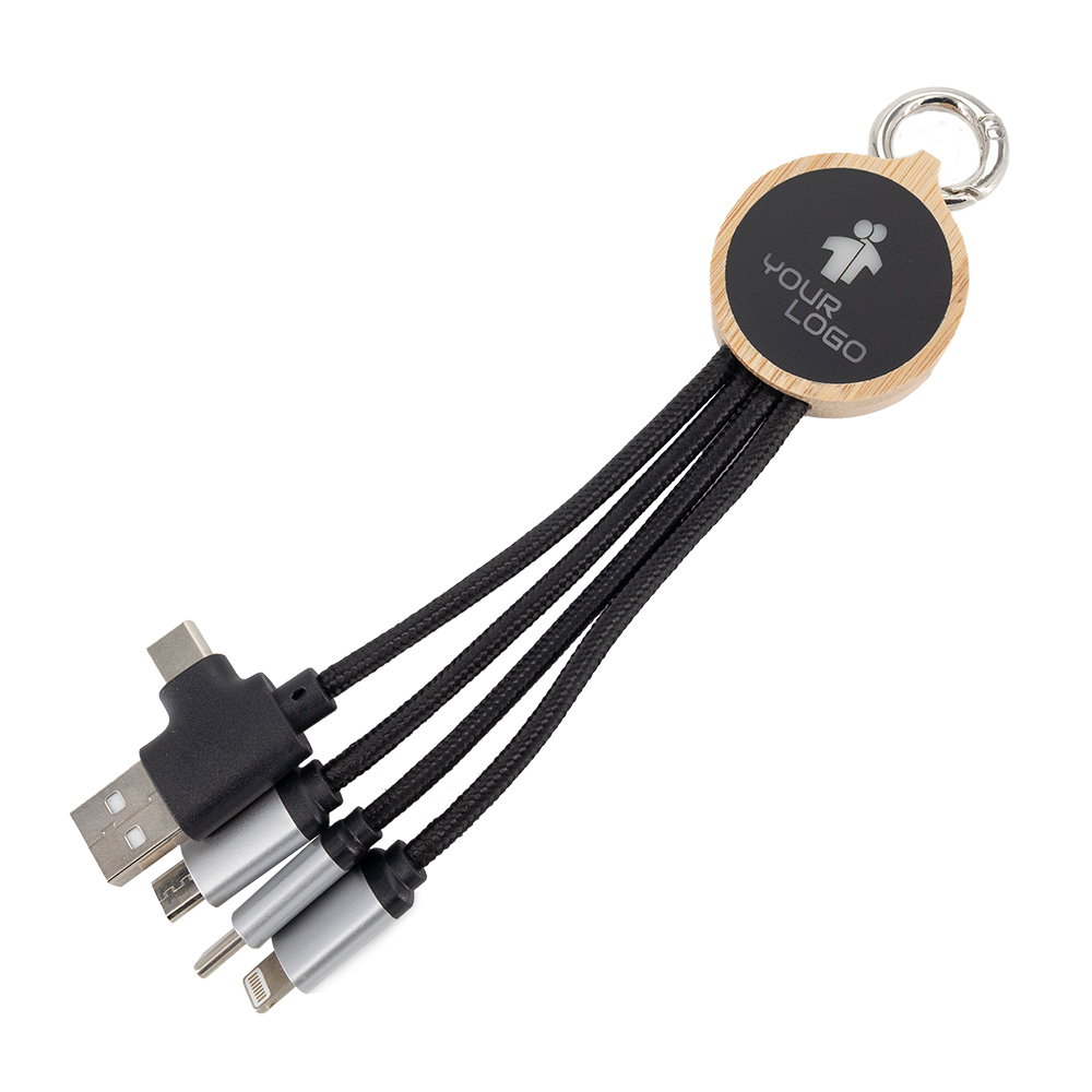 Gadżet reklamowy - Kabel do ładowania 3w1 z podświetlanym logo