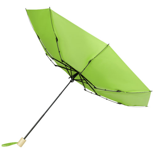 Składany wiatroodporny parasol 51 cm z PET z recyklingu Birgit Limonkowy 10914563 (3)