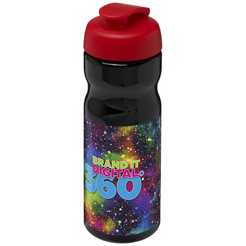 Bidon H2O Base® o pojemności 650 ml z wieczkiem zaciskowym Czarny-Czerwony 21004514 (1)
