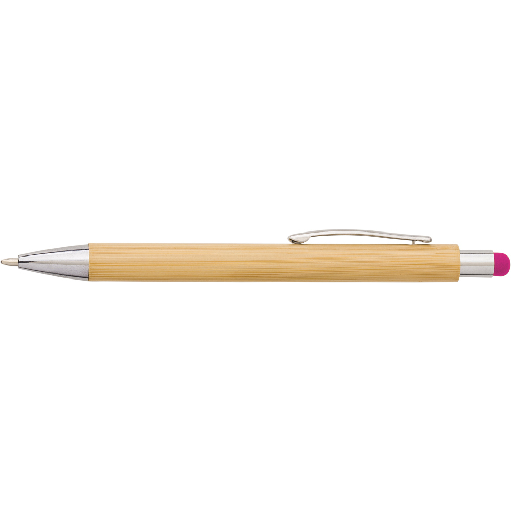 Bambusowy długopis, touch pen Fuksja V9335-31 (3)