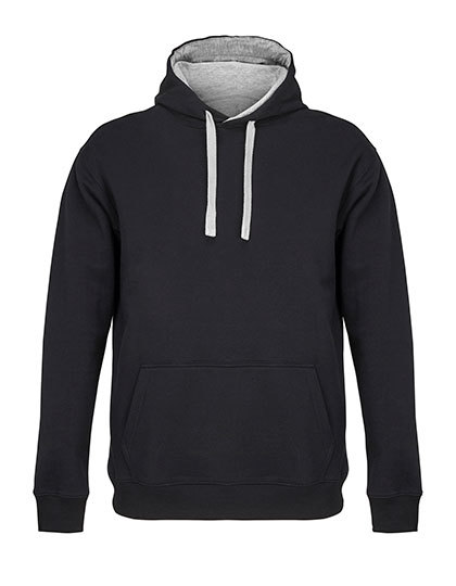 Bluza Męska Kroj Standardowy Szczotkowany Polar - Black & Red Black L04853-996442 