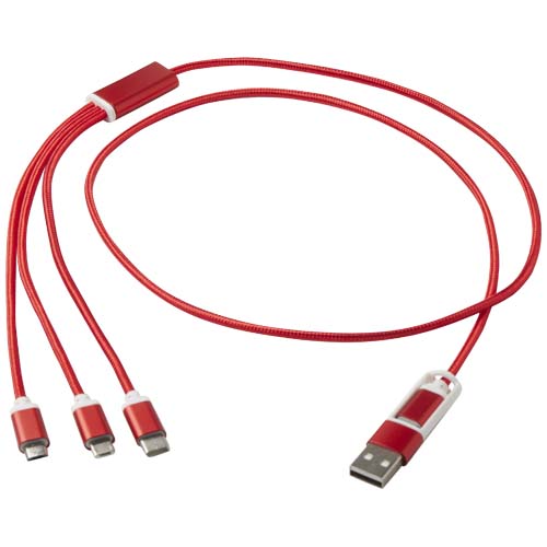 Gadżet reklamowy - Versatile kabel do ładowania 5-1 z aluminium z recyklingu