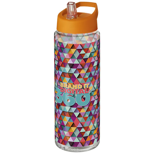 Bidon H2O Vibe o pojemności 850 ml z wieczkiem z dzióbkiem Przezroczysty-Pomarańczowy 21009612 (1)