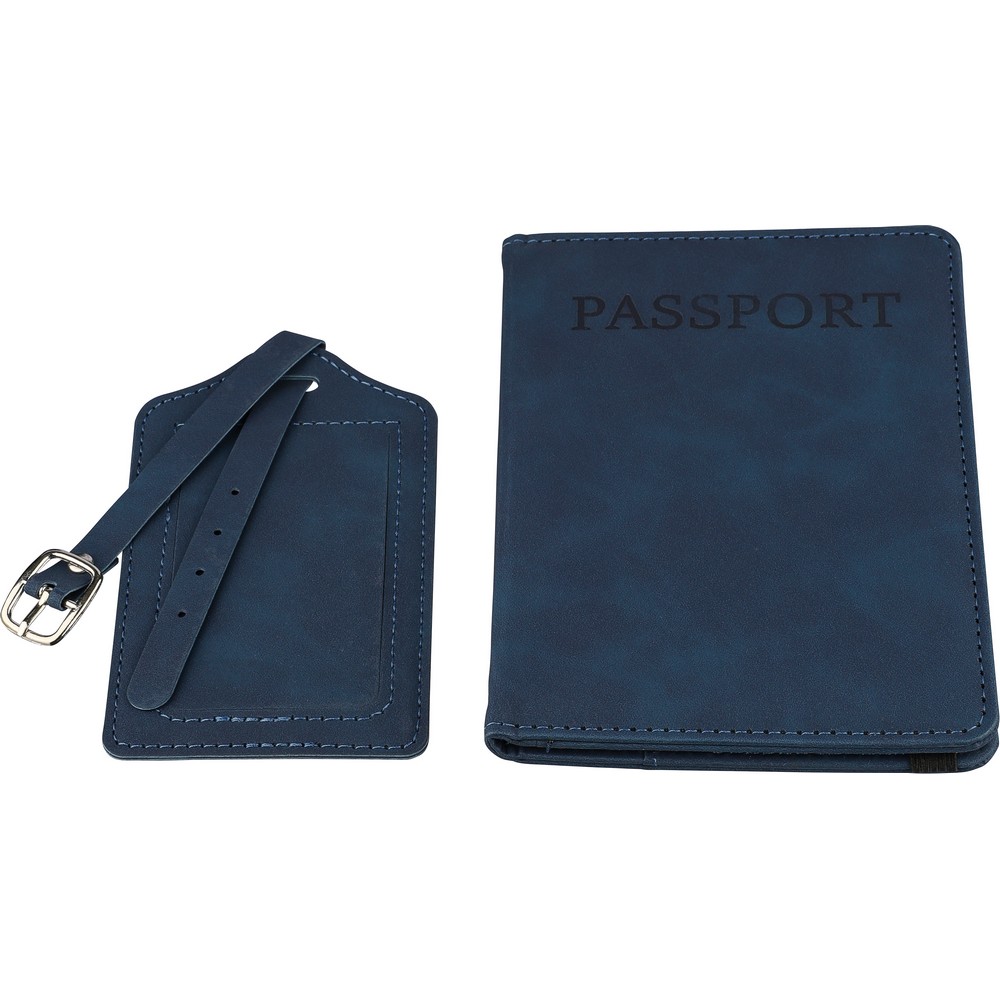 Etui do paszportu, zawieszka do bagażu Niebieski VB183-11 (4)