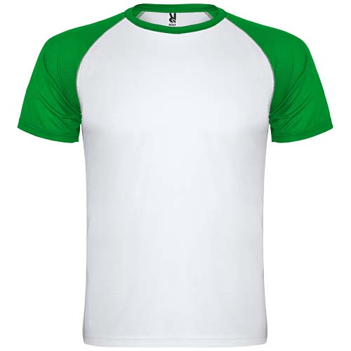 Indianapolis sportowa koszulka unisex z krótkim rękawem Biały-Paprociowy zielony R66508W1 