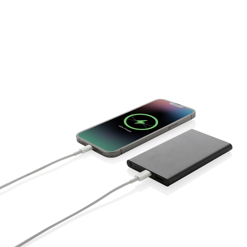Power bank 4000 mAh z aluminium z recyklingu Czarny P322.421 (1)