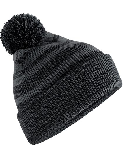 Czapka dzianinowa w paski Team Graphite Grey / Black CB476-1398335 