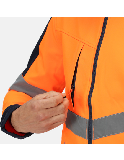 Kurtka Softshell Wodoodporna Oddychająca Hi-Vis - Orange & Navy Orange RG625-571902 (3)