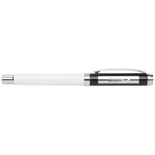 Legato Elegance zestaw notatnik A5 w twardej okładce z długopisem żelowym Podstawowy biały-Czarny 10625802 (1)