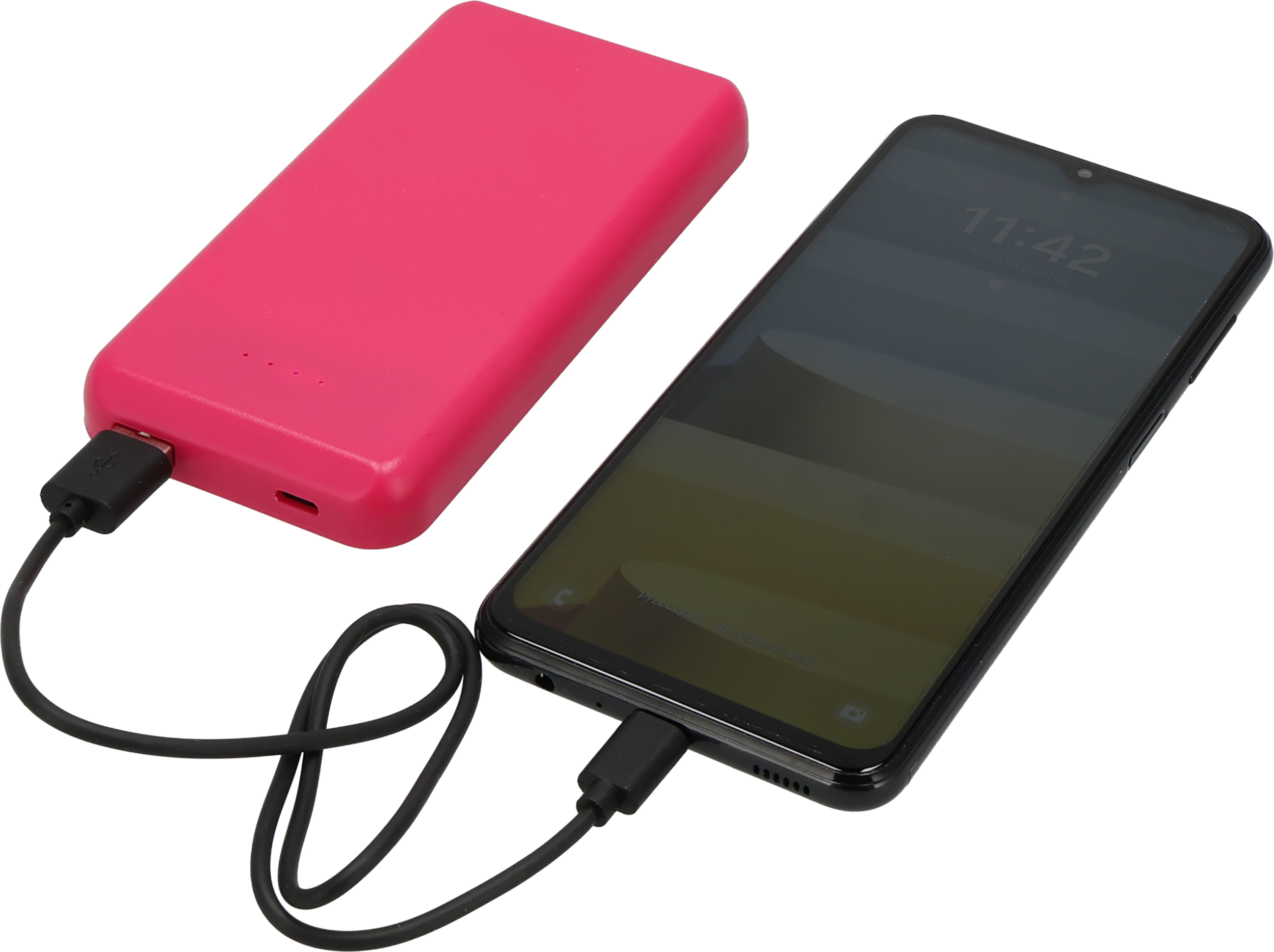 Power bank z ABS z recyklingu 10000 mAh PRESTON Różowy 3549411 (5)