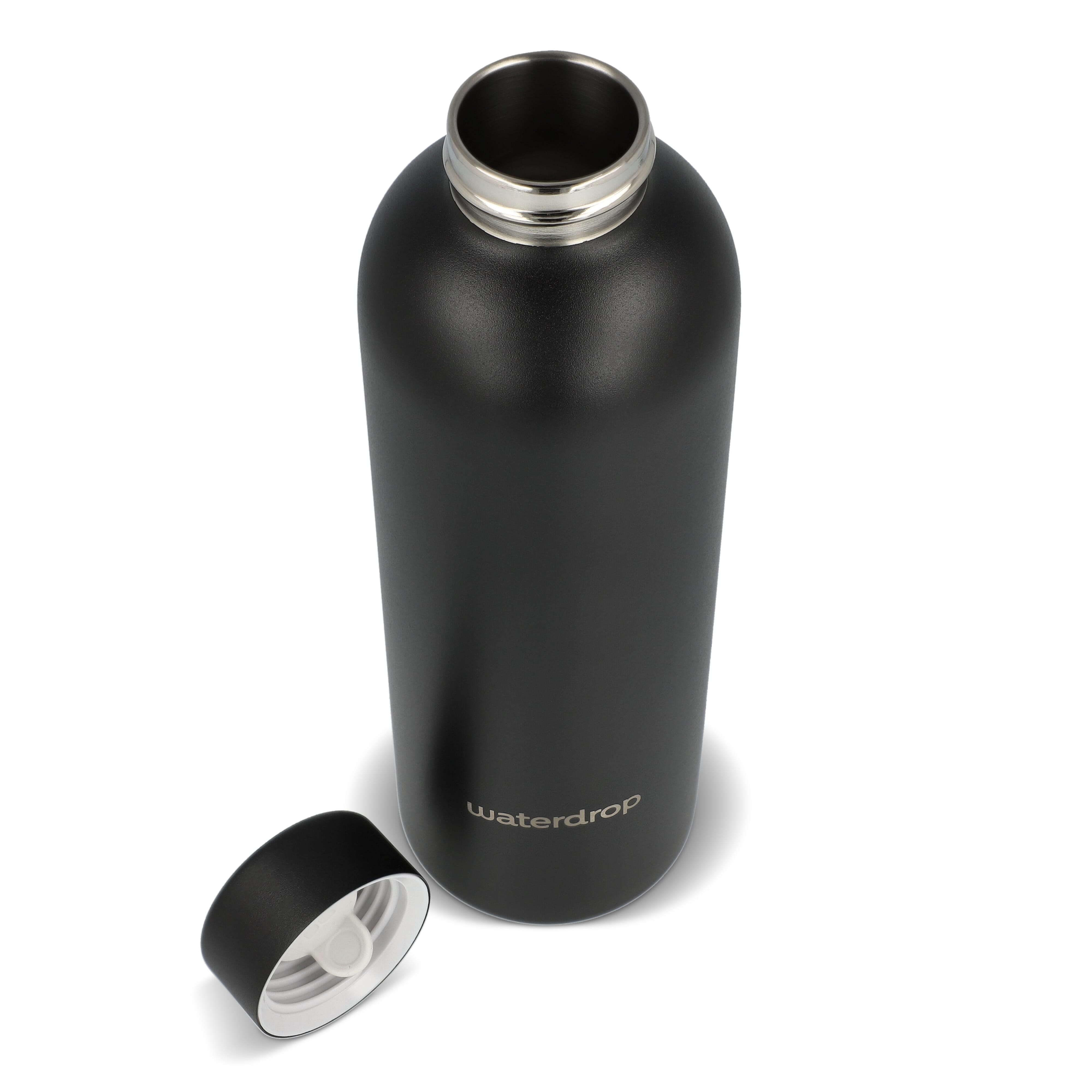 Butelka ze stali nierdzewnej Waterdrop ze stalową nakrętką 600 ml Czarny LT47001-N0002 (5)