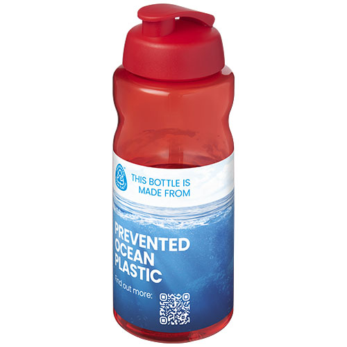 H2O Active® Eco Big Base bidon z wieczkiem zaciskowym o pojemności 1 litra Czerwony-Czerwony 21017821 (1)