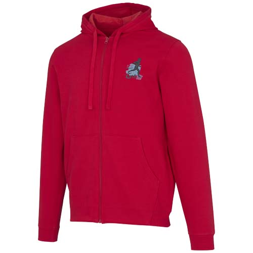 Jasper bluza unisex z kapturem z materiału organicznego pochodzącego z recyklingu z certyfikatem OCS, o gramaturze 280 g/m² Czerwony 3966621A (1)