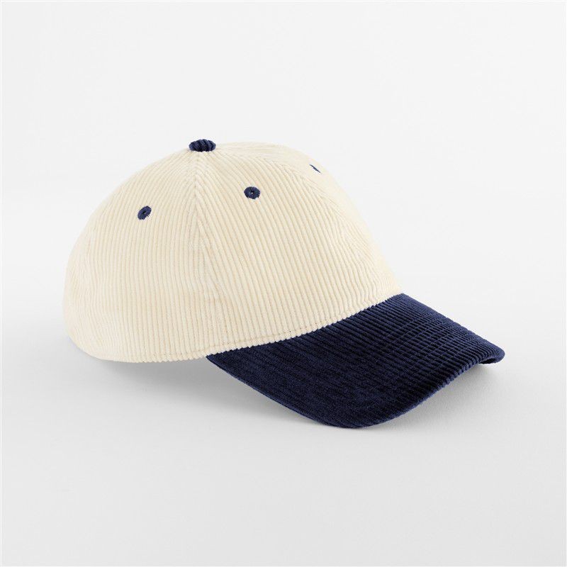 Sztruksowa czapka z kontrastowym daszkiem Natural / Navy CB690-1398370 (1)