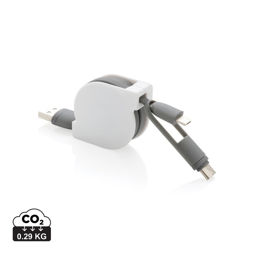 Zwijany kabel do ładowania i synchronizacji 3 w 1 Biały P302.223 (12)